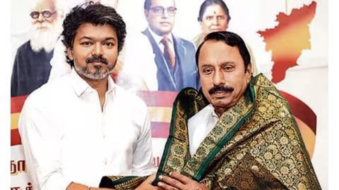 K A Sengottaiyan with TVK leader Vijay
