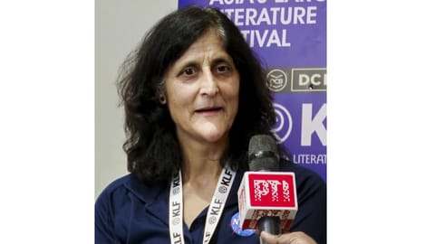 NASA astronaut Sunita Williams interacts with PTI at the Kerala Literature Festival, in Kozhikode, Kerala, Thursday, Jan. 22, 2026 