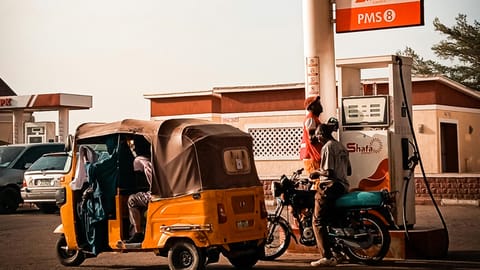 Image of a petrol pump used for representative purpose