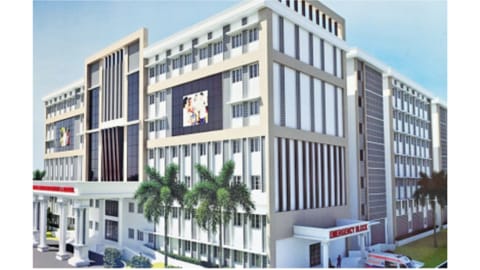 The artist’s impression of the children’s hospital coming up in Guindy at a cost of over Rs 400 crore 