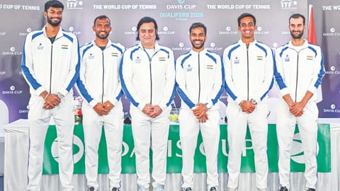 The Indian Davis Cup team with captain Rohit Rajpal on Friday