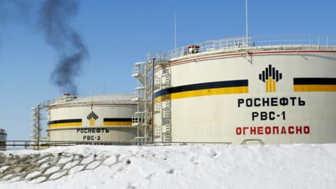 Reservoirs seen at Priobskoye oil field near Nefteyugansk, in western Siberia, Russia