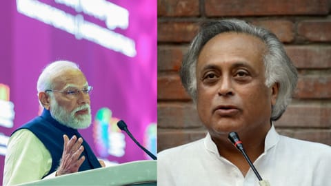 Prime Minister Narendra Modi and Jairam Ramesh 