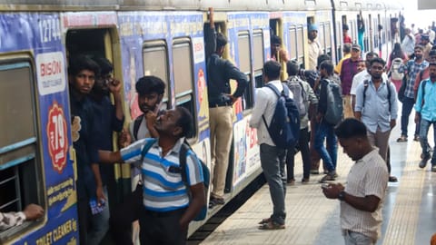 Passengers faced inconvenience after suburban electric train services between Chennai Beach and Tambaram were disrupted