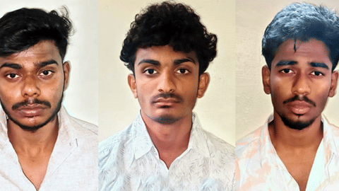 Arrested trio Adithya, Rithik Kumar and Harish 