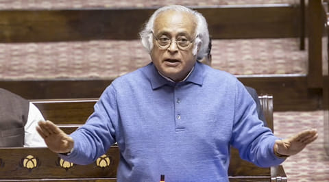 Congress MP Jairam Ramesh speaks in the Rajya Sabha