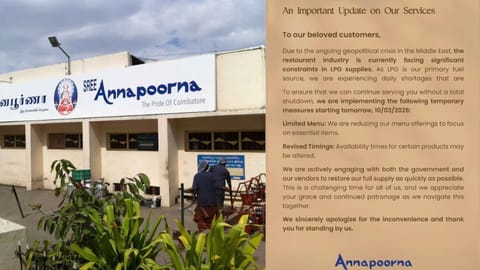 Annapoorna hotel and the notice 