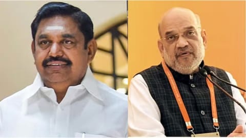 (L) Edappadi K Palaniswami, (R) Amit Shah