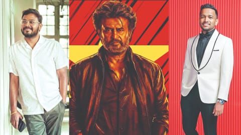 (L-R) Cibi Chakaravarthi, Rajinikanth, Basil Joseph 