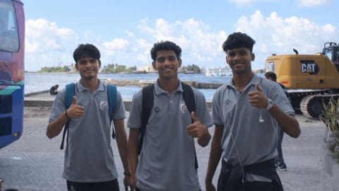 Indian Under-20 men's football team has arrived Maldives to participate in  the SAFF Championship
