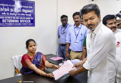 Vijay filling nomination