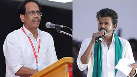 (L) M Veerapandian, (R) Vijay