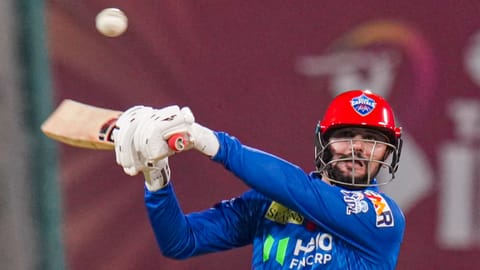 Sameer Rizvi during the Indian Premier League (IPL) 2026 cricket match between Lucknow Super Giants and Delhi Capitals, at Ekana Stadium in Lucknow 