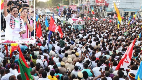 Edappadi Palaniswami addressing a campaign in Salem on Tuesday 
