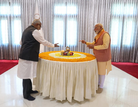 PM Modi and Vice President CP Radhakrishnan