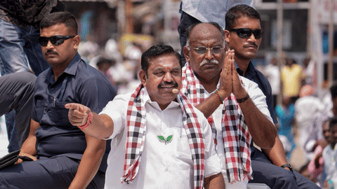 Edappadi K Palaniswami at a rally. 