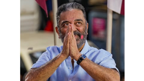 Makkal Needhi Maiam chief Kamal Haasan during a campaign 
