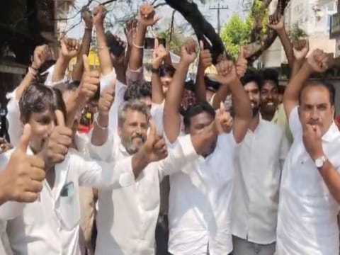 TVK workers celebrate party's lead with 'Whistle Podu'