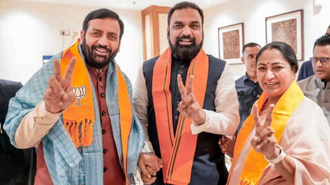 Smriti Sthal set up in memory of party workers killed in alleged poll-related violence in West Bengal ahead of the swearing-in ceremony of BJP leader Suvendu Adhikari