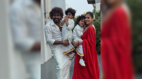 Nayanthara and Vignesh Shivan with their kids
