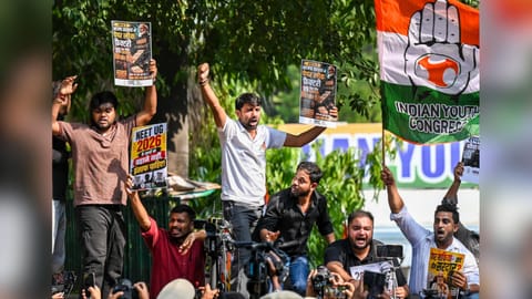 NEET paper leak: Youth Congress protests, seeks Dharmendra Pradhan's resignation
