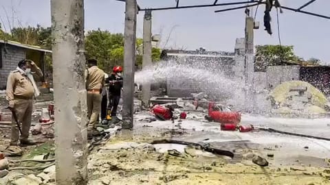 blast triggers blaze at firecracker factory in MP's Dewas