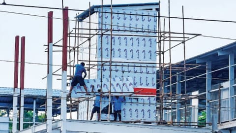 Ongoing construction works at Tambaram station
