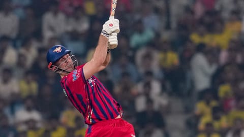 Lucknow Super Giants' Mitchell Marsh plays a shot during an Indian Premier League (IPL) 2026