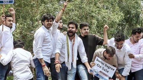 NSUI protests outside NTA HQ over NEET paper leak