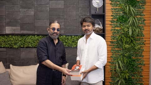 MNM chief Kamal Haasan with Chief Minister C Joseph Vijay