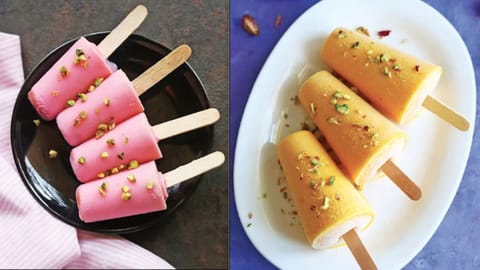 Mango and rose kulfi