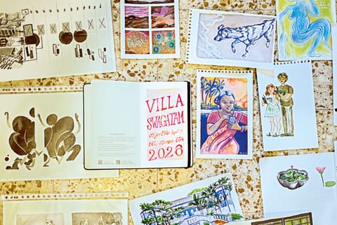 Detail of work done by Julia Bourdet, resident at Maison des auteurs (Angoulême) and Sunaparanta Goa Centre for Arts (Goa)