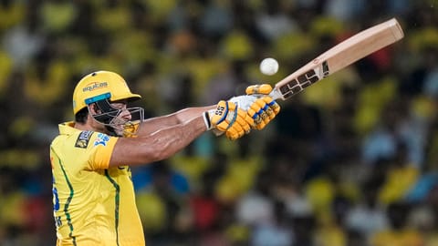 Chennai Super Kings' Shivam Dube plays a shot during the Indian Premier League (IPL) 2026 T20 cricket match between Chennai Super Kings and Sunrisers Hyderabad, in Chennai, Tamil Nadu, Monday, May 18, 2026