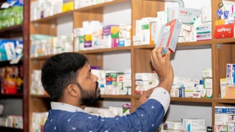 A man in pharmacy
