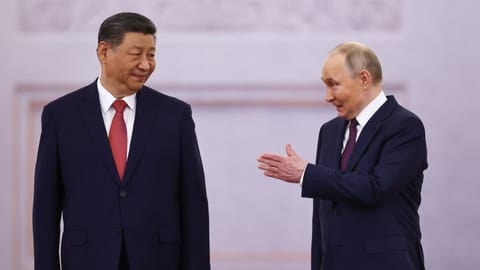 Ceremonial welcome by Xi.
