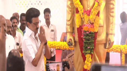 DMK President MK Stalin at Gandhi Mandapam