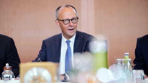 German Chancellor Friedrich Merz attends the cabinet meeting at the chancellery in Berlin, Germany
