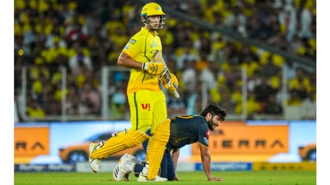Chennai Super Kings' Shivam Dube takes a run during the Indian Premier League (IPL) 2026 T20 cricket match between Gujarat Titans and Chennai Super Kings, in Ahmedabad, Gujarat, Thursday, May 21, 2026 