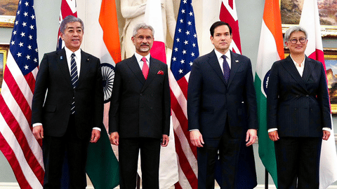 US Secretary of State Marco Rubio, Australian Foreign Minister Penny Wong and Japanese Foreign Minister Toshimitsu Motegi, with External Affairs Minister S Jaishankar presiding over it. 