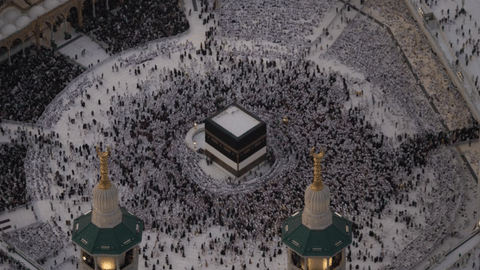 Muslim pilgrims circumambulate the Kaaba, Islam's holiest site, at the Grand Mosque, during the annual Hajj pilgrimage in Mecca, Saudi Arabia, Sunday, May 24, 2026.