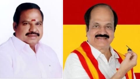 (L) AIADMK MLA Agri Krishnamurthy, (R) Assembly Speaker JCD Prabhakar