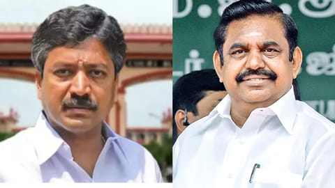 (L) C Ve Shanmugam, (R) Edappadi K Palaniswami