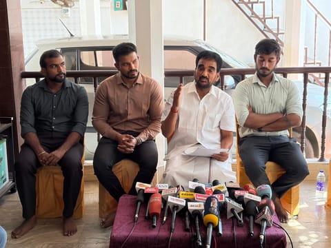 Elavarasan addressing reporters in Tiruchy on Friday

