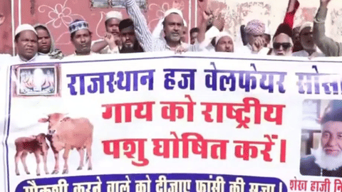 Members of Rajasthan Hajj Welfare Society demand cow be named National Animal