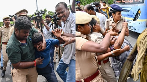 residents of Chitra Nagar at Kotturpuram quarrelling