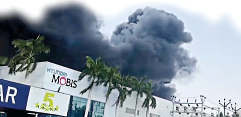 Rs 100 cr lost in fire at Hyundai unit
