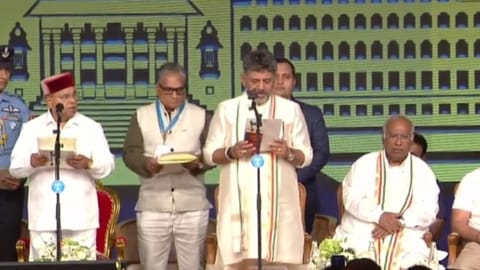 DK Shivakumar takes oath in Bengaluru