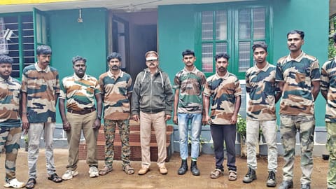 A team of youth deployed for surveillance work in Gudalur