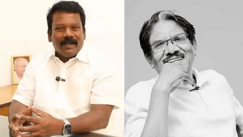 (L) K Selvaperunthagai, (R) Filmmaker Bharathiraja
