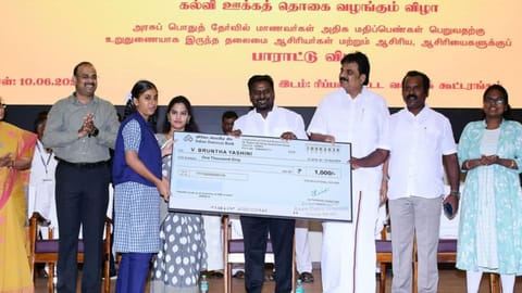 School Education Minister Rajmohan visited the Ripon Building on Wednesday and shared the stage with the Mayor at a civic function 